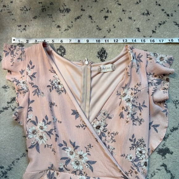 Altar’d State Floral Mini Dress Women’s M – Blush Pink Ruffle Sleeve - Picture 7 of 9